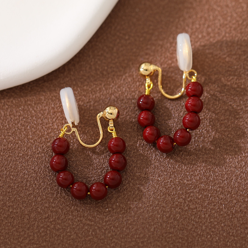 New Year Earrings Pearl Tassel