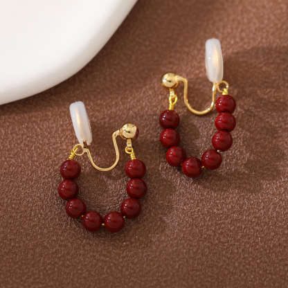 New Year Earrings Pearl Tassel