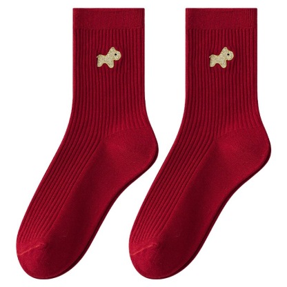 New Year Warm Cotton Socks Red Zodiac Year for Men and Women