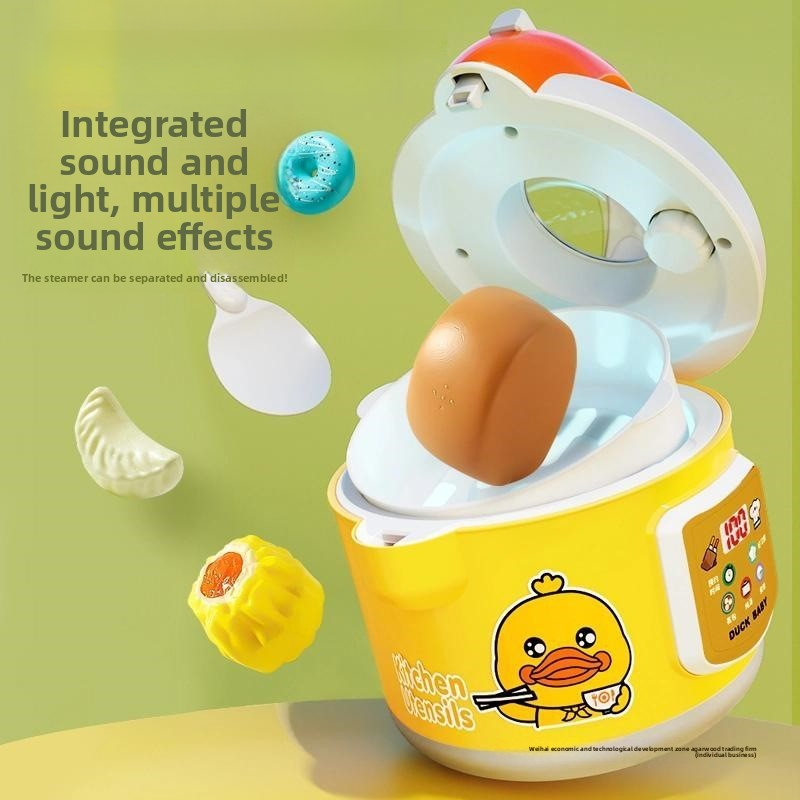 Little Yellow Duck Kitchen Pretend Play Mini Set for Kids - Simulation Cooking Utensils, Gift for Girls Aged 3-6