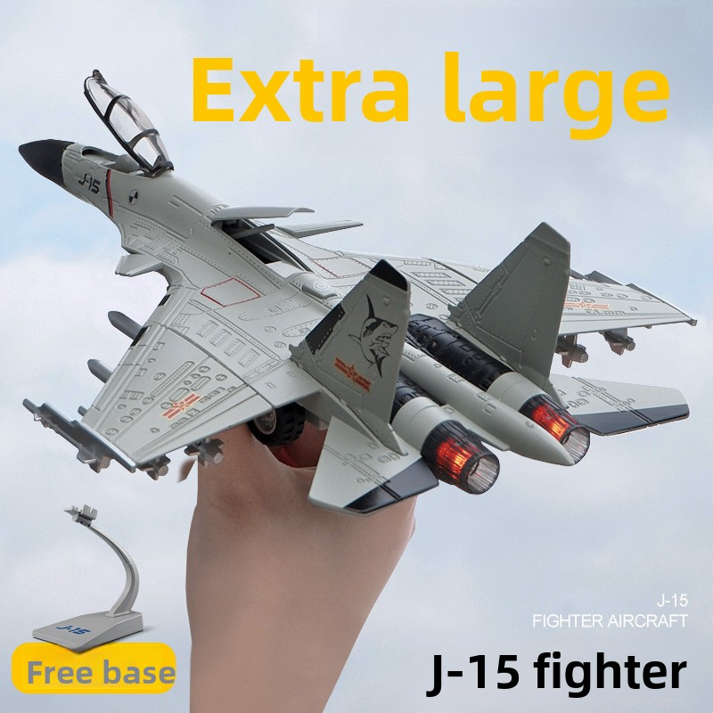 Fighter Jet Alloy Model 1:72 J-15 J-20, Launchable Toy Simulation Military Aircraft Decoration for Children and Boys