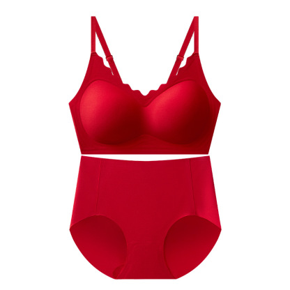 Bright Red Women's Seamless Underwear Set for Birth Year