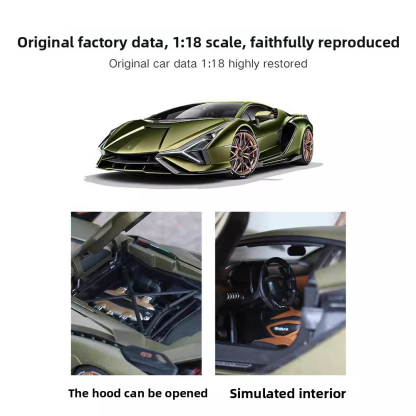 Bburago 1:18 Lamborghini Sian FKP37 Supercar Model, Alloy Simulation, Collection Gift