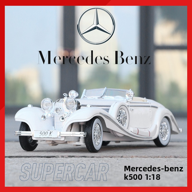 Maisto Simulation Alloy Car Model 1:18 Mercedes-Benz 500K Classic Car Original Factory Model for Home Decoration and Collection