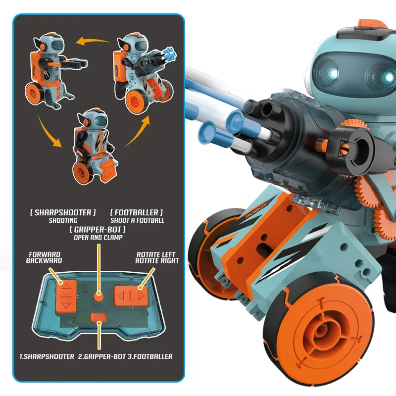 Children's Toys: Children's Educational and Scientific Building Blocks, 3-in-1 Multifunctional Remote Control Robot