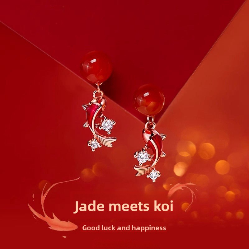 Red Koi Fish Earrings with an Elegant Feel