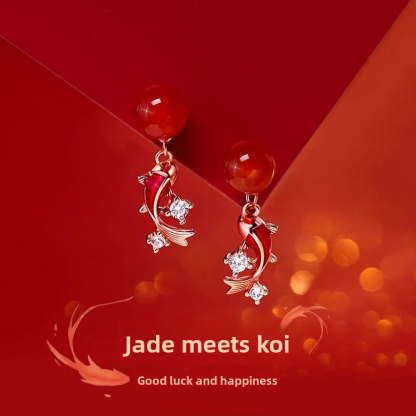 Red Koi Fish Earrings with an Elegant Feel