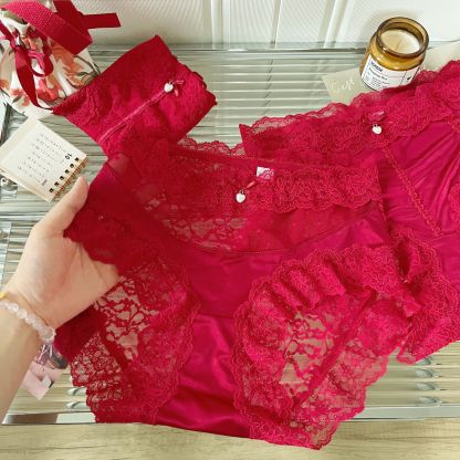 Sexy Red Zodiac Year Lace Panties for Women