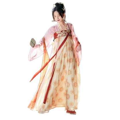 Tang Dynasty Embroidered Hanfu Chest-High Restoration National Style Set