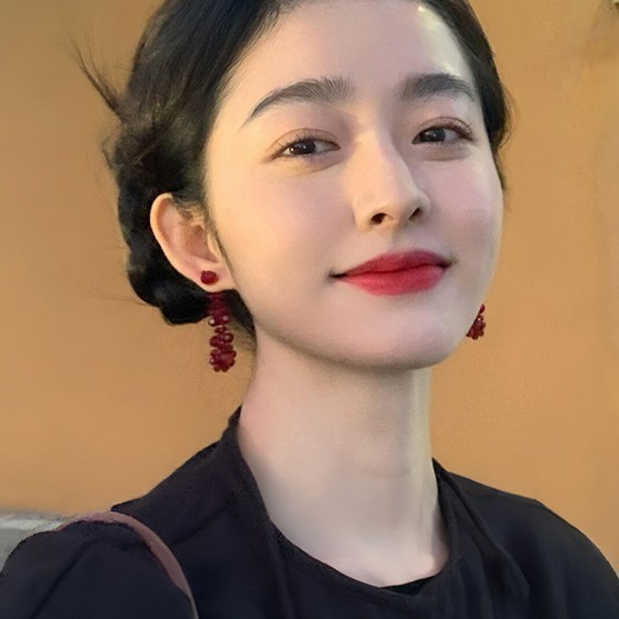 Red Tassel Earrings Women's Beaded Flower Earrings