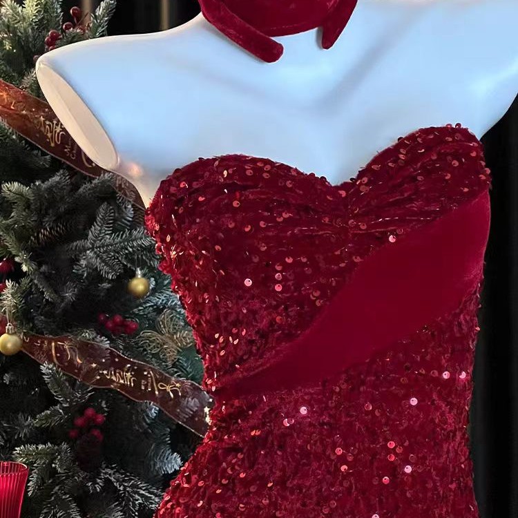  New Year Sexy Lingerie Set Uniform Temptation Hot Girl Halloween Strapless Dress