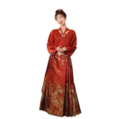 Red Horse Face Skirt Wedding Chinese Style Suit