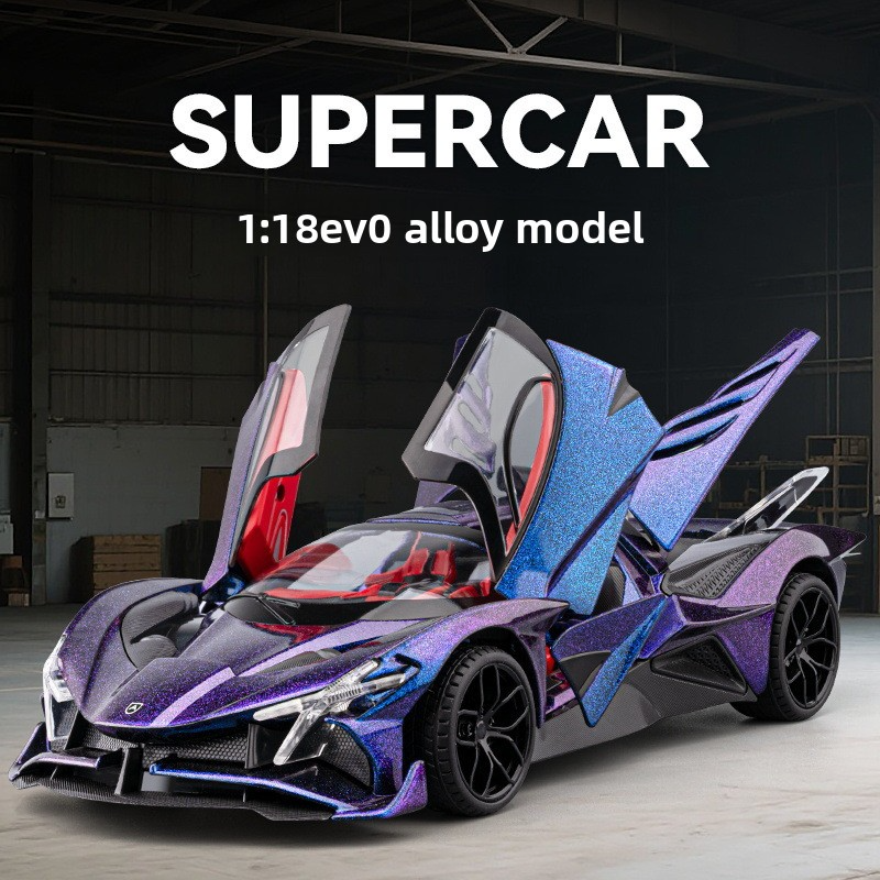 Chezhi 1:18 Apollo EVO Simulation Alloy Sports Car Model with Sound, Light, Pull Back, Multi-Door Opening - Toy, Collection, Gift