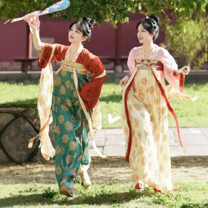 Tang Dynasty Embroidered Hanfu Chest-High Restoration National Style Set