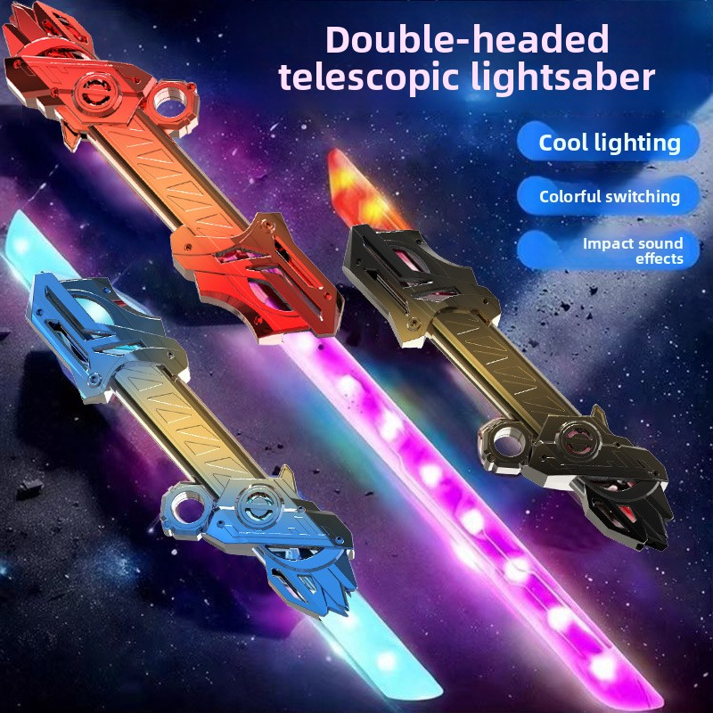 Leiteng Double-Edged Sword Star Wars Lightsaber, Two-in-One Cool Retractable Illuminated Sword, Boys' Toy Light Saber