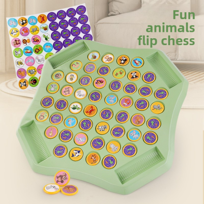 Children's Flip Chess Parent-Child Interactive Battle Tabletop Game Matching Focus Training Memory Chess Educational Toy