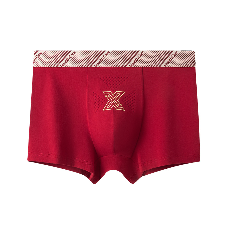 Red Men's Underwear Pure Cotton Class A Breathable and Comfortable