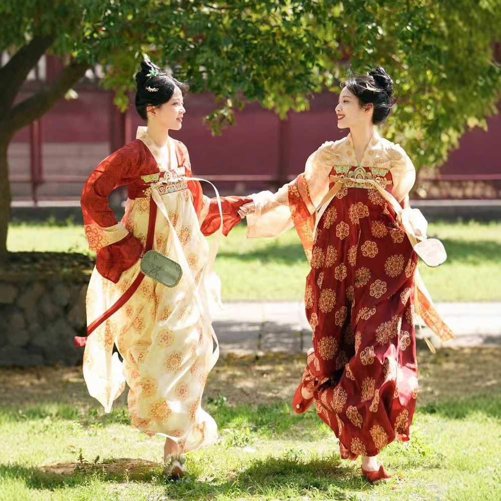 Tang Dynasty Embroidered Hanfu Chest-High Restoration National Style Set