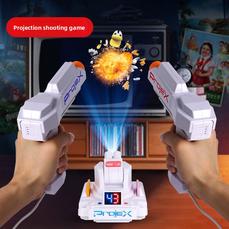 Projection shooting toy gun for children aged 6-13, boys' black technology electric sound and light emitting chicken dinner gun, birthday gift