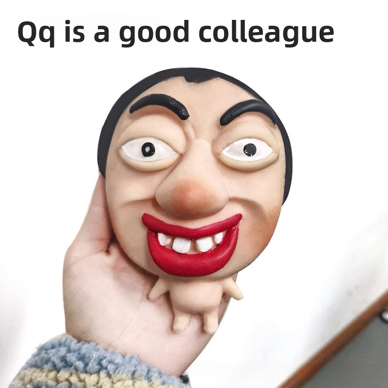 My colleague's squeeze toy: a creative office funny stress-relief decoration, a slow rebound vent toy with big eyes for popping pimples