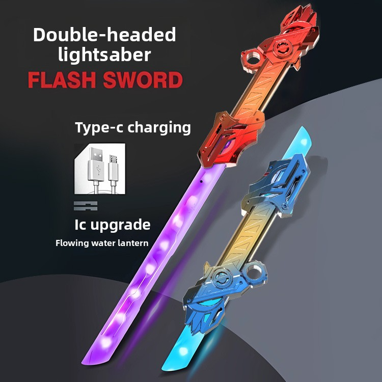 Leiteng Double-Edged Sword Star Wars Lightsaber, Two-in-One Cool Retractable Illuminated Sword, Boys' Toy Light Saber