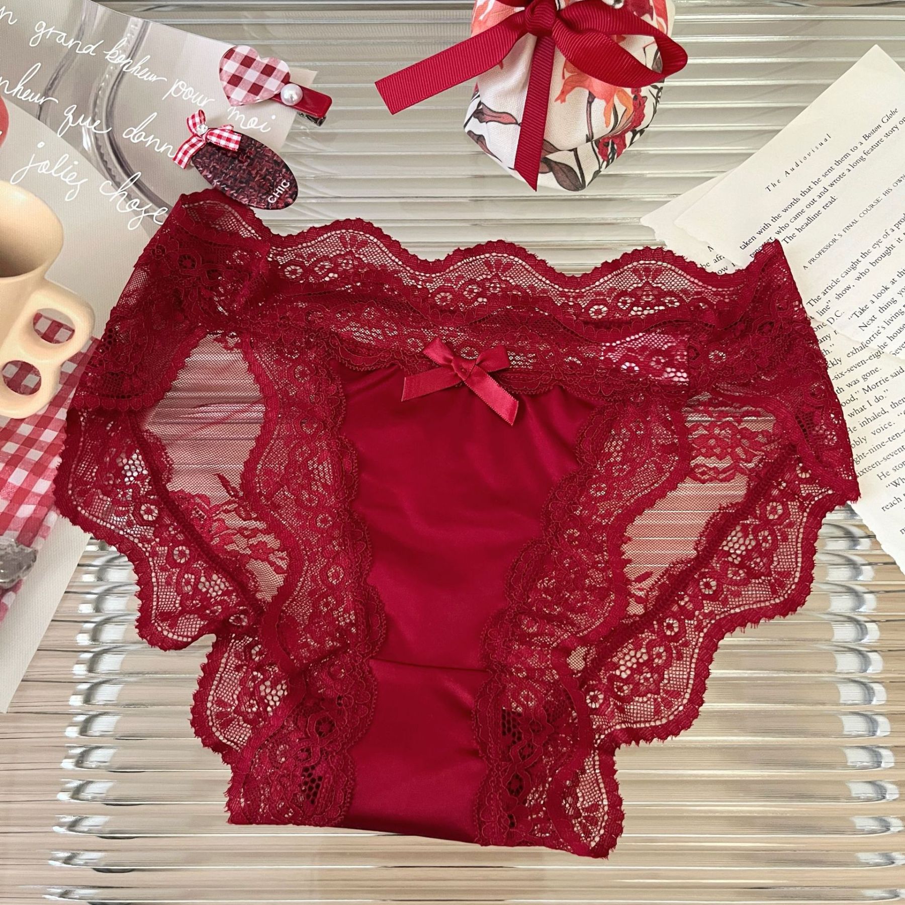 Women's Red Lace Panties Sexy