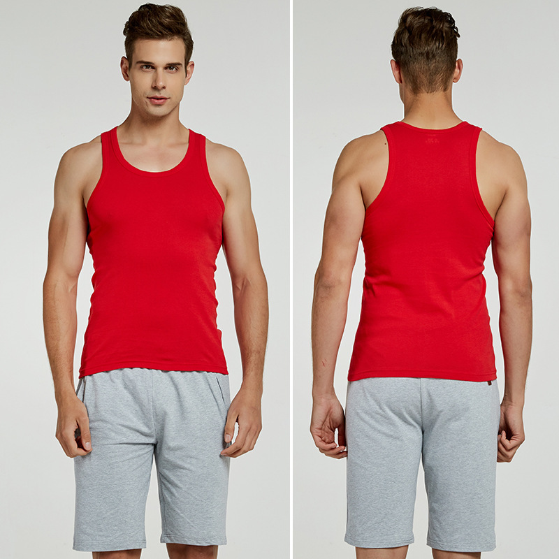 Pure Cotton Men's Red Vest for Wedding Celebration in the Year of Birth