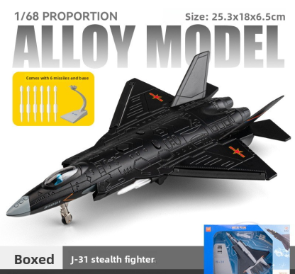 Fighter Jet Alloy Model 1:72 J-15 J-20, Launchable Toy Simulation Military Aircraft Decoration for Children and Boys