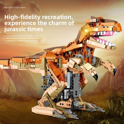 Senbao 205035 Jurassic Dinosaur World Electric Remote Control Programming T-Rex Assembly Model, a Children's Toy for Boys
