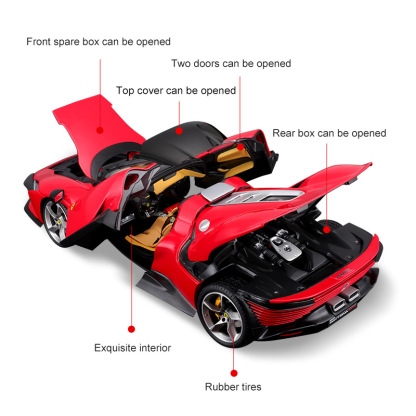 Burago Bburago Ferrari 1:18 SP3 car model, simulated alloy car model toy car, hardcover edition display
