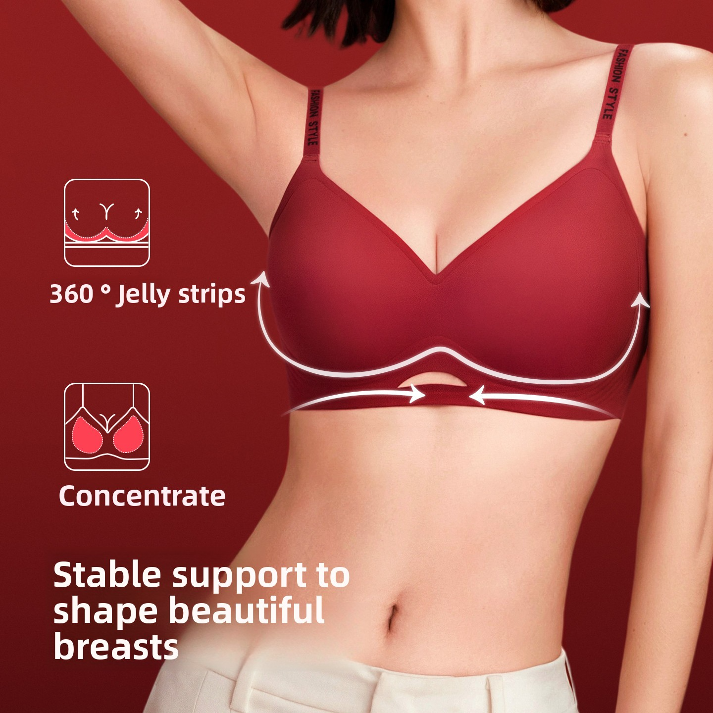 Red Underwear for Women in the Year of the Horse, Small Chest Push-Up, Enhancing Appearance
