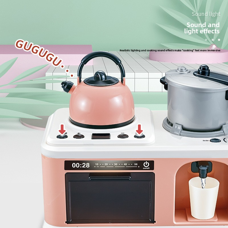 Children's pretend play kitchen toys, simulated kitchen utensils, rice cookers, cooking sets, parent-child interaction, baby gifts, children's gifts