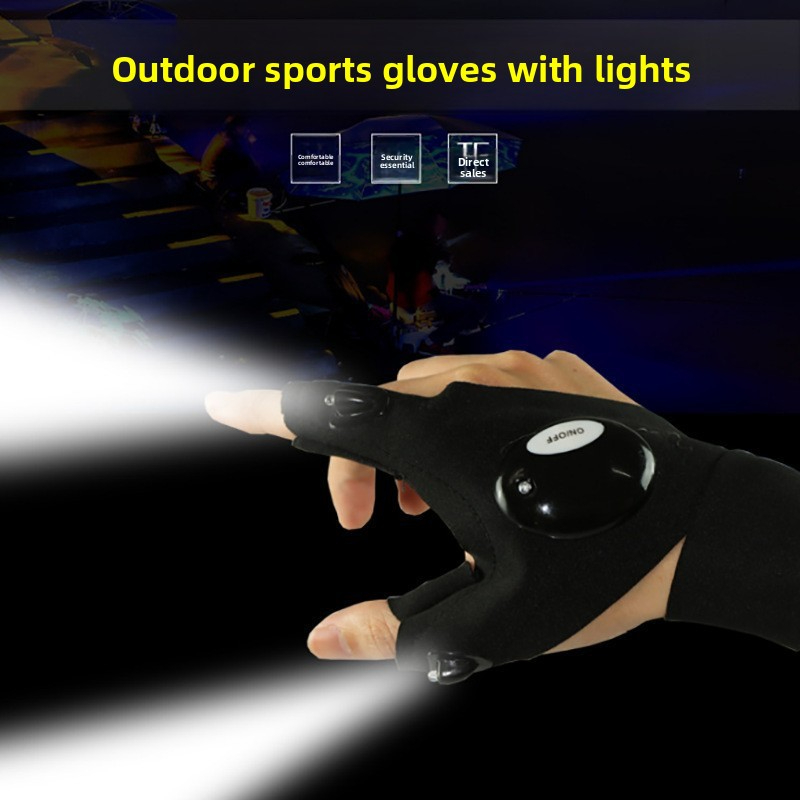 LED Flashlight Luminous Lighting Gloves(two pairs )