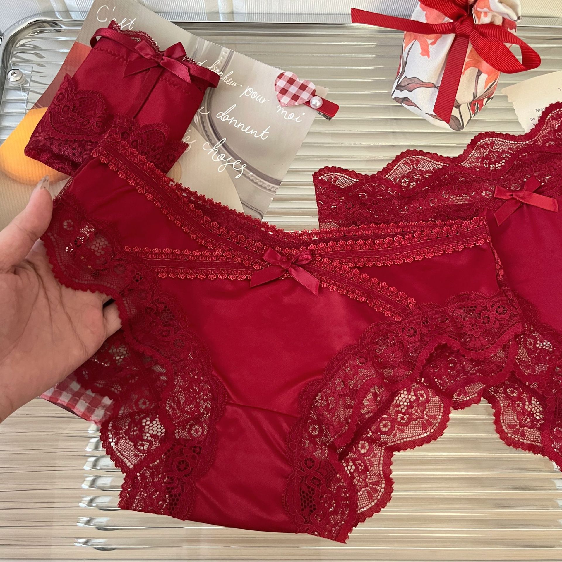 Women's Red Lace Panties Sexy