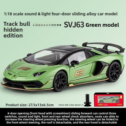 (Simulation in foam box) 1:18 scale Lamborghini Aventador alloy car model decoration, children's toy