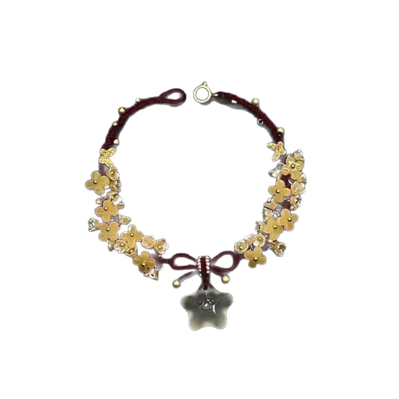 Smiling Agate Star Bracelet Handmade Weaving