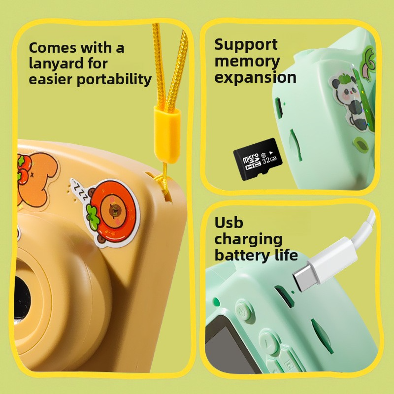 Panda camera for taking photos, suitable as a birthday gift for boys aged 6-13 and above, for children