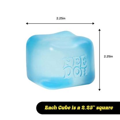 Schylling NeeDoh Nice Cube - Best-Selling Sensory Fidget Toy with a Super Solid Squish - Premium Stretchable Stress Relief Toy - One Random Color