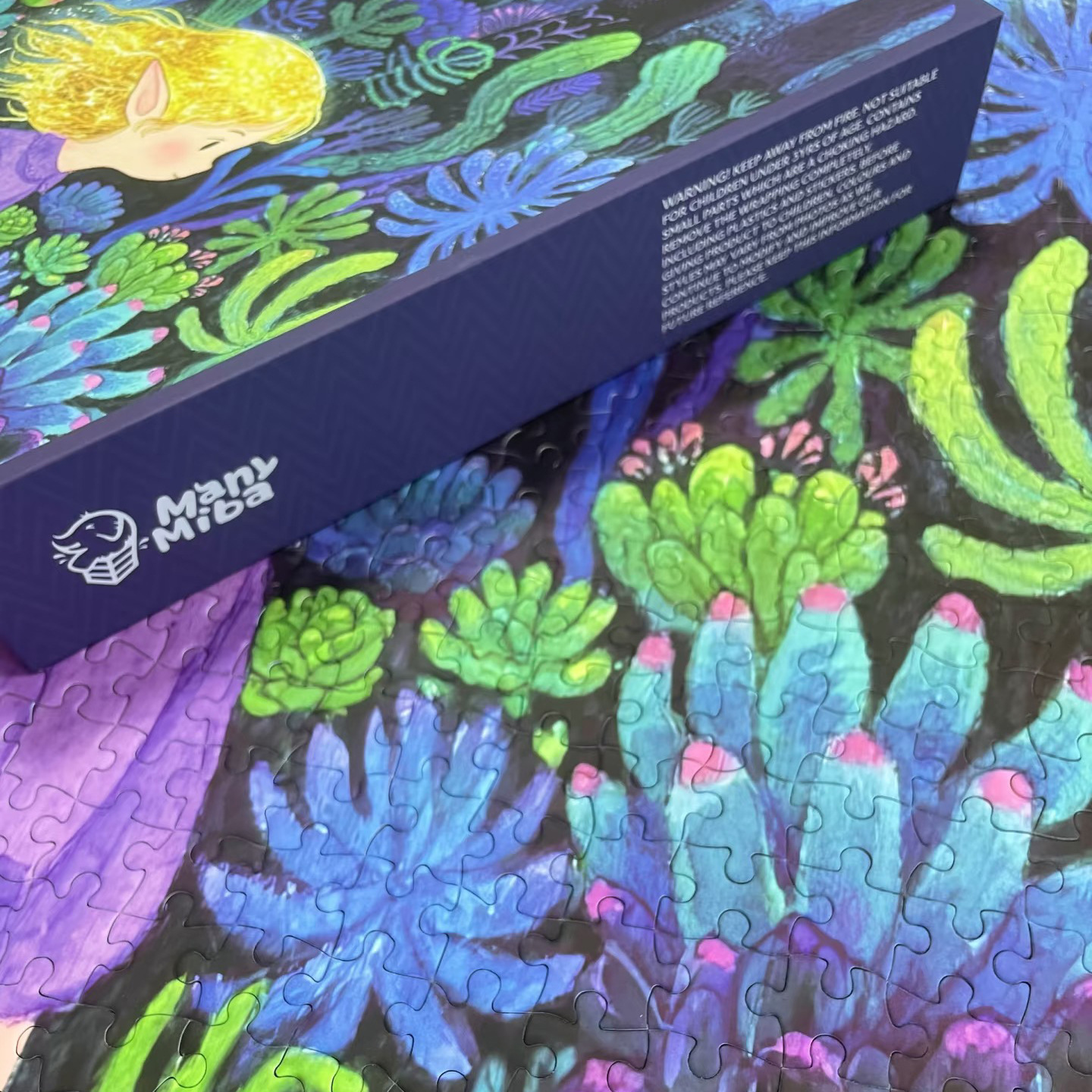 Velvet Blue Card Adult 1000-piece Puzzle, High-quality Adult 500-piece Shimmering Stress-relief Cultural and Creative Toy