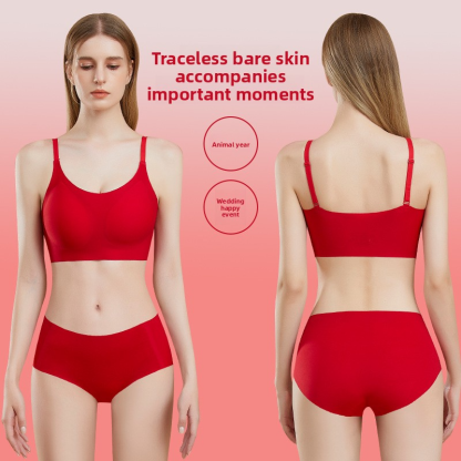 Bright Red Women's Seamless Underwear Set for Birth Year