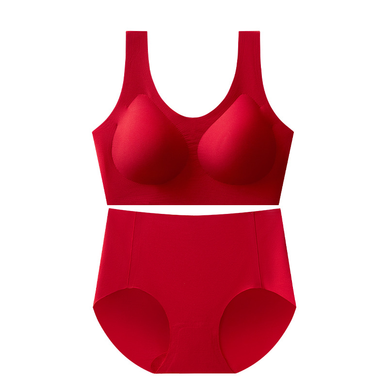 Bright Red Women's Seamless Underwear Set for Birth Year