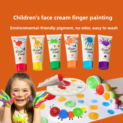 Children's Face Cream Finger Painting Set - 60ml Watercolor Paint, Washable, for Stamping and Graffiti, Toddler Painting Enlightenment