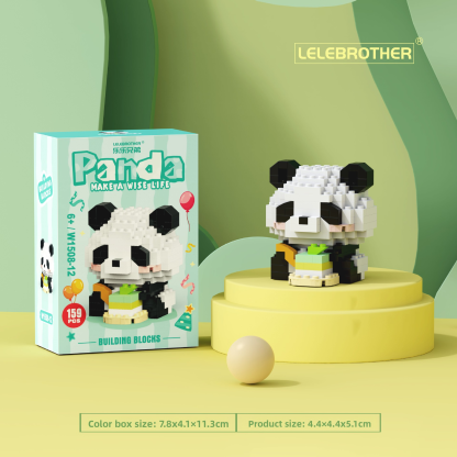 Panda Huahua, Fubao, Menglan Puzzle - Children's Toy, Micro-particle Puzzle, Building Blocks, Suitable as Gifts or Prizes for Students