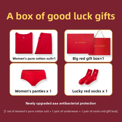 Red Thermal Underwear Set for Men Long Johns