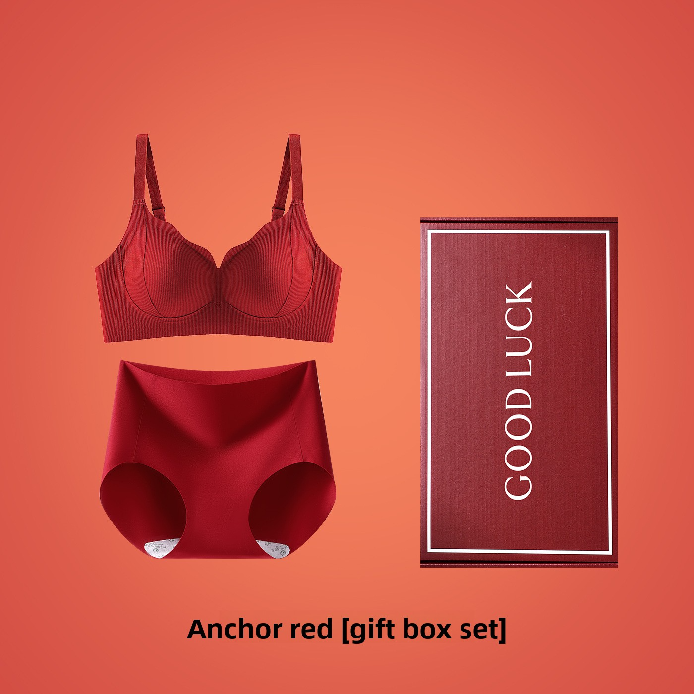 Red Underwear Wedding Bride Bra Set Gift Box Women's Zodiac Year Seamless Antibacterial Panties Small Chest Push-Up Beautiful Back