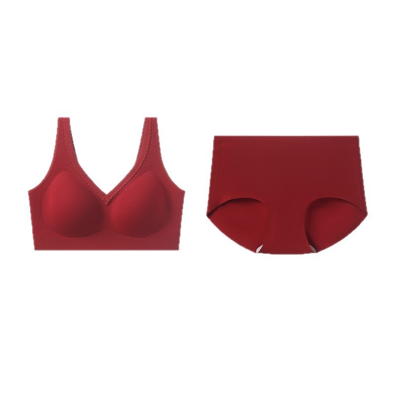 2026 New Red Underwear for Women in Their Zodiac Year, Seamless Push-Up Bra for Small Busts