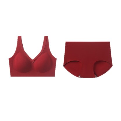 2026 New Red Underwear for Women in Their Zodiac Year, Seamless Push-Up Bra for Small Busts