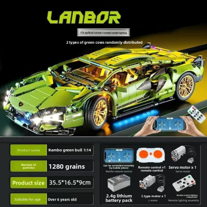 Compatible with Lego Porsche 911 Bugatti remote-controlled racing car building block car sports car assembly model, a toy for boys