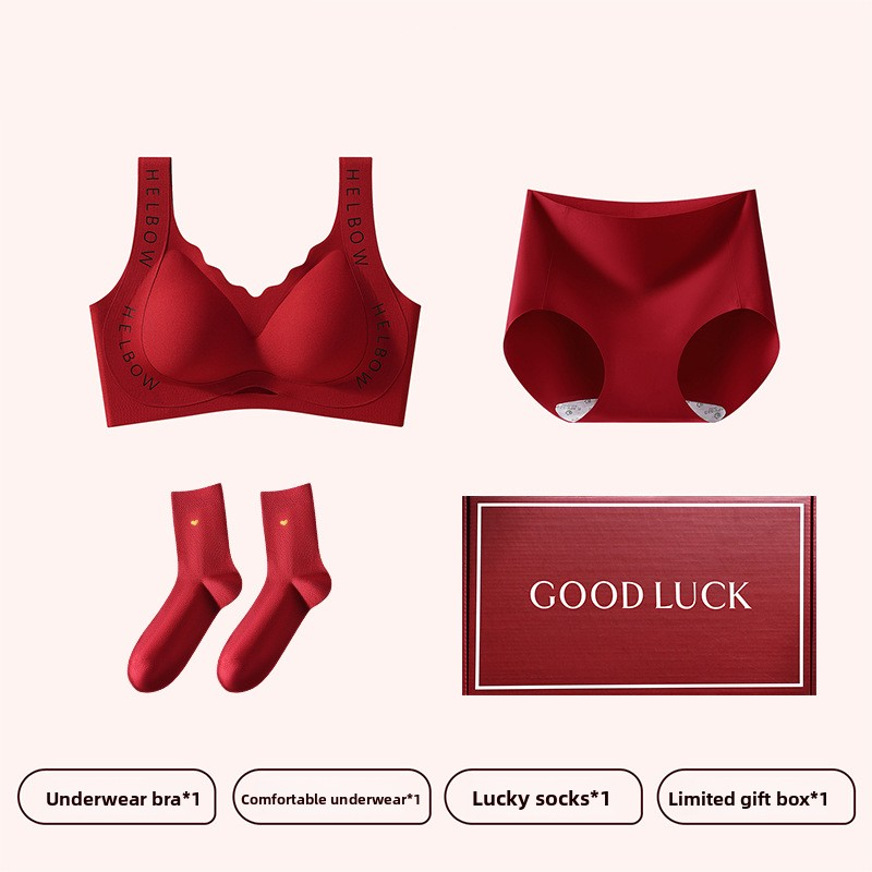 Red Underwear for Women Small Chest Push-Up 