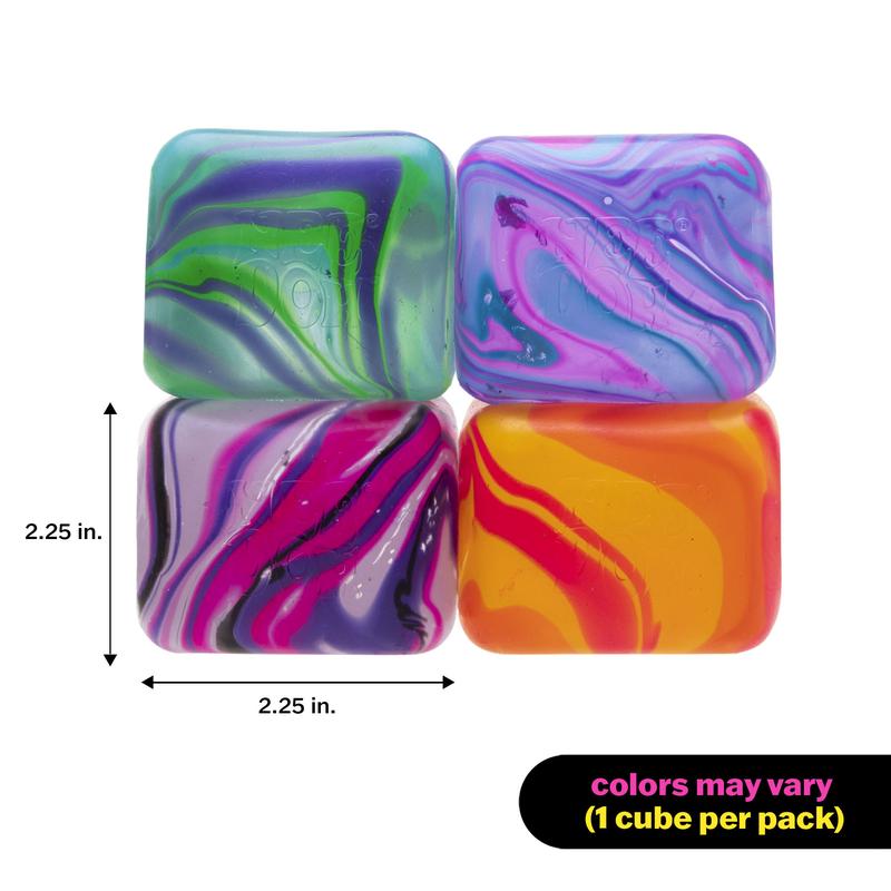 Schylling NeeDoh Nice Cube - Best-Selling Sensory Fidget Toy with a Super Solid Squish - Premium Stretchable Stress Relief Toy - One Random Color